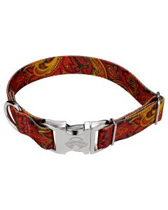 Premium Fire Paisley Dog Collar