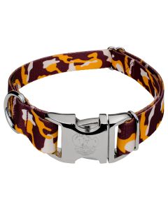 Premium Burgundy and Gold Camo Dog Collar Limited Edition