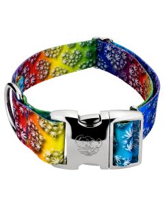 1 1/2 Inch Premium Groovy Ganja Dog Collar