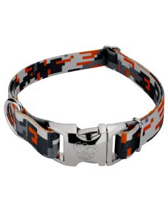 Premium Orange Digital Camo Dog Collar