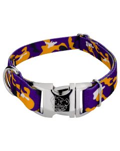 Premium Purple and Gold Camo Dog Collar