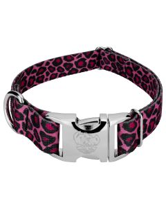 Premium Pink Leopard Dog Collar