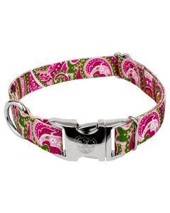 Premium Pink Paisley Dog Collar