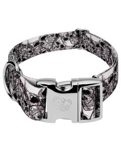 1 1/2 Inch Premium Phantom Skulls Dog Collar