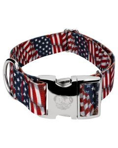 1 1/2 Inch Premium Patriotic Tribute Dog Collar