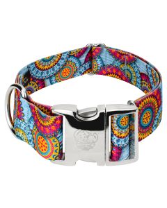 1 1/2 Inch Premium Sky Mandala Dog Collar