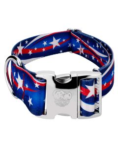 1 1/2 Inch Premium Star Spangled Dog Collar