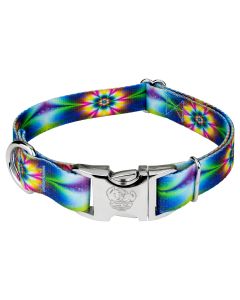 Premium Tie Dye Flowers Dog Collar