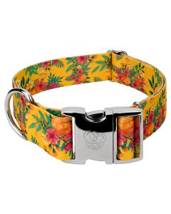 1 1/2 Inch Premium Tropical Floral Dog Collar