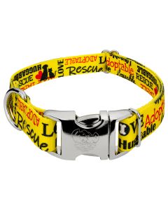 Premium Yellow Loveable Rescue Dog Collar