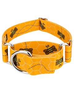 1 1/2 Inch Busy Bee Martingale Dog Collar