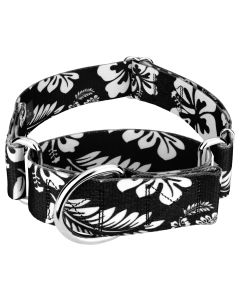 1 1/2 Inch Black Hawaiian Martingale Dog Collar