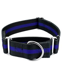 1 1/2 Inch Thin Blue Line Martingale Dog Collar