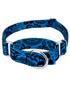 Blue Polynesian Martingale Dog Collar