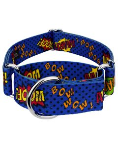 1 1/2 Inch Blue Super Dog Martingale Collar