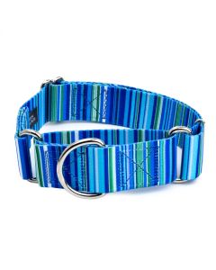 1 1/2 Inch Blue Serape Martingale Dog Collar