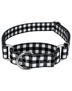 Black & White Buffalo Plaid Martingale Dog Collar