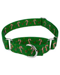 Candy Cane Christmas Martingale Dog Collar