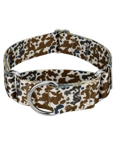 1 1/2 Inch Cow Print Martingale Dog Collar