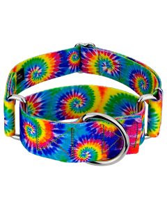 1 1/2 Inch Classic Tie Dye Martingale Dog Collar