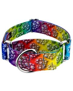 1 1/2 Inch Groovy Ganja Martingale Dog Collar