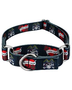 I Love Mom Martingale Dog Collar