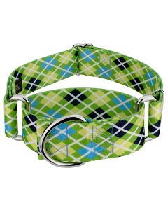 1 1/2 Inch Margarita Argyle Martingale Dog Collar