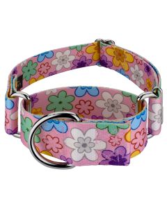 1 1/2 Inch May Flowers Martingale Dog Collar