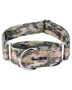 1 1/2 Inch Mountain Viper Camo Martingale Dog Collar