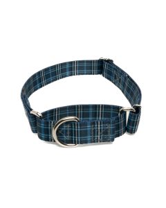 Navy Plaid Martingale Dog Collar