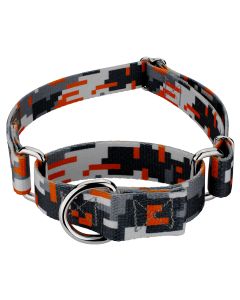 Orange Digital Camo Martingale Dog Collar