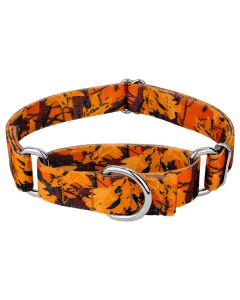 Orange Sunset Camo Martingale Dog Collar