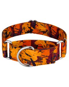 1 1/2 Inch Orange Sunset Camo Martingale Dog Collar