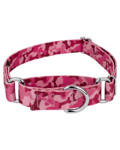 Pink Bone Camo Martingale Dog Collar