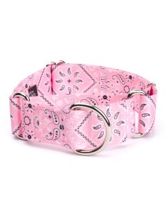 2 Inch Pink Bandana Martingale Dog Collar