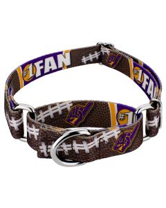 Purple and Gold Football Fan Martingale Dog Collar 