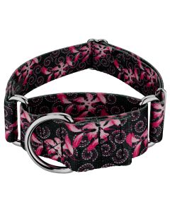 1 1/2 Inch Pink Honeysuckle Breeze Martingale Dog Collar