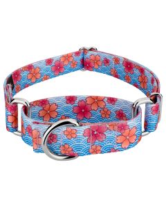 Pink April Blossoms Martingale Dog Collar