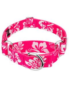 Pink Hawaiian Martingale Dog Collar