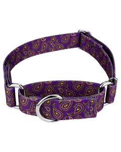 Purple Paisley Martingale Dog Collar