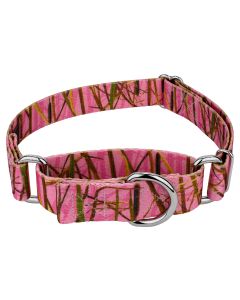 Pink Waterfowl Camo Martingale Dog Collar