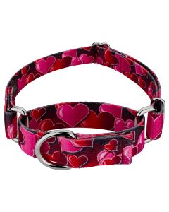 Romantic Hearts Martingale Dog Collar