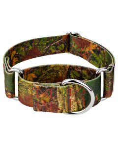 1 1/2 Inch Southern Forest Camo Martingale Dog Collar