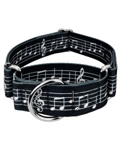 1 1/2 Inch Sheet Music Martingale Dog Collar