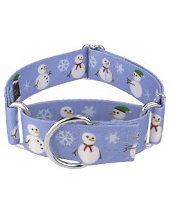 1 1/2 Inch Snowman Martingale Dog Collar