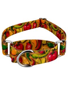 Scorching Peppers Martingale Dog Collar Limited Edition