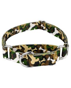 Woodland Bone Camo Martingale Dog Collar