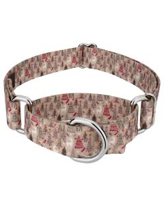 Woodland Christmas Martingale Dog Collar