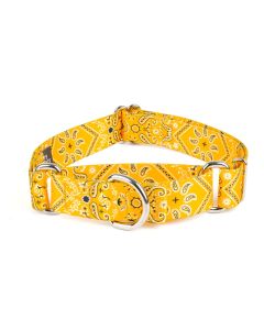 Yellow Bandana Martingale Dog Collar