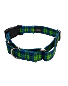 Blue and Green Plaid Martingale With Deluxe Buckle